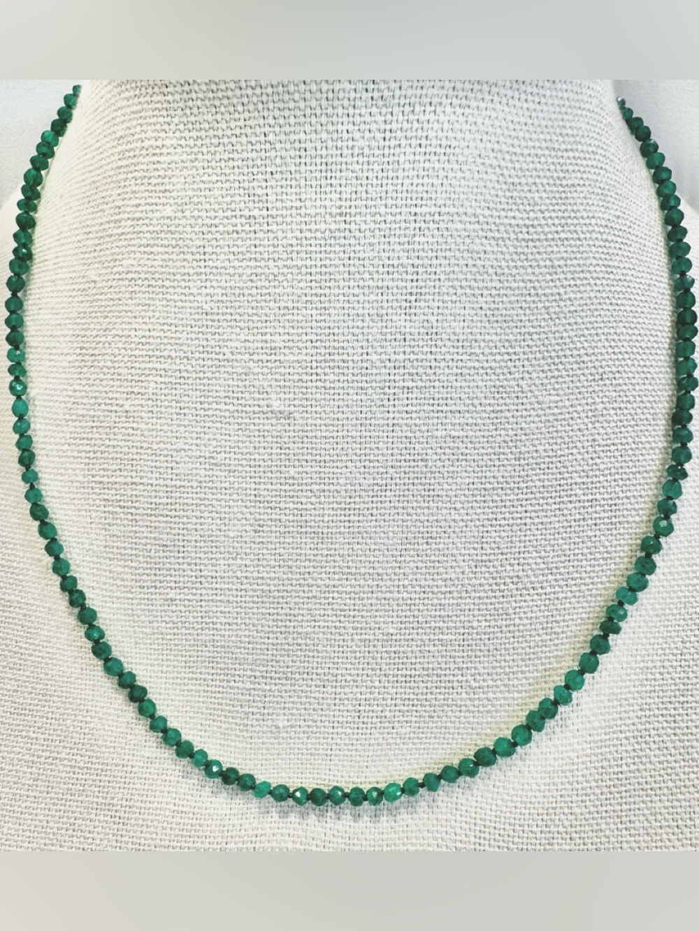 Authentic Emeralds !!!
 Rondelle Faceted Bead Necklace